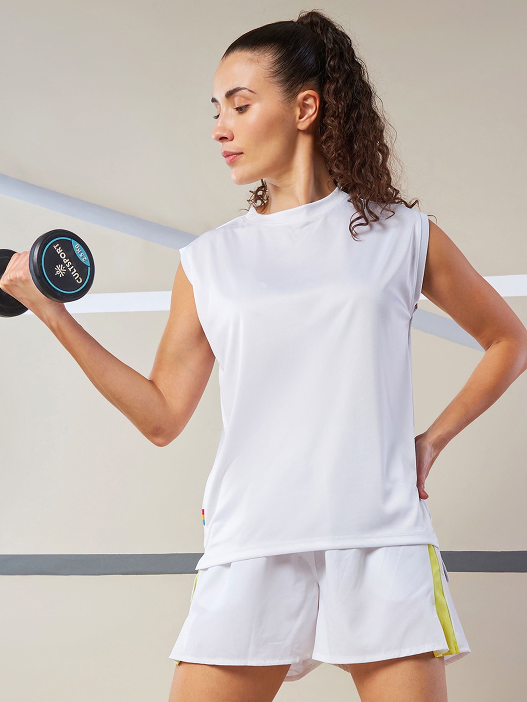 

CULT HIT Women Dry Fit Muscle Tank, White