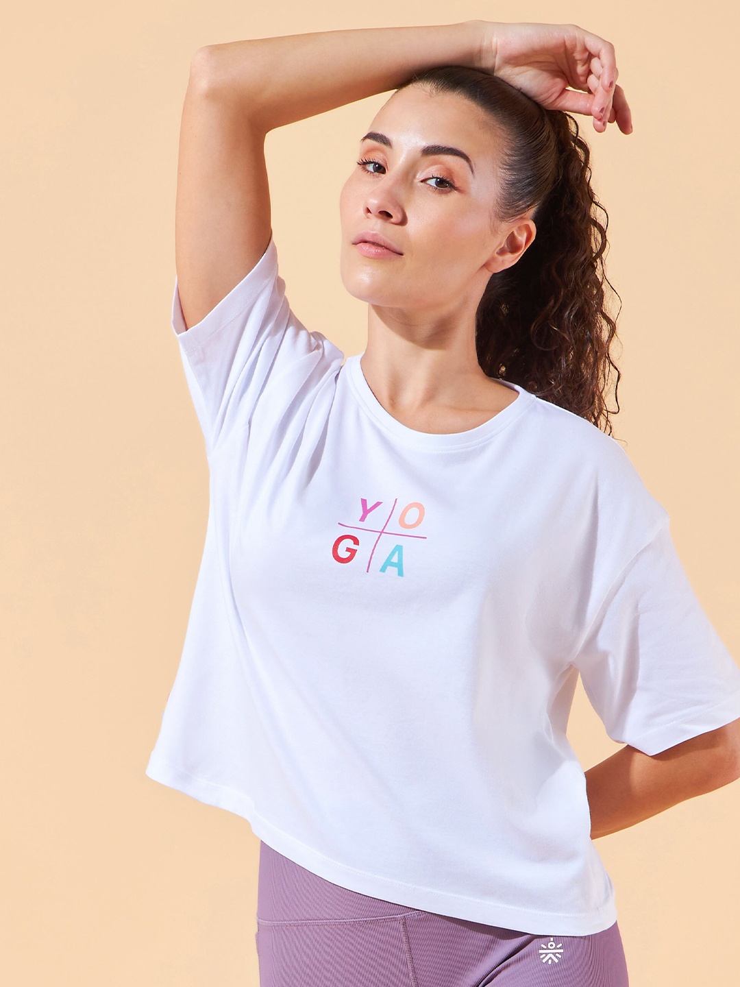 

CULT Yoga Cotton Boxy Graphic T-shirt, White