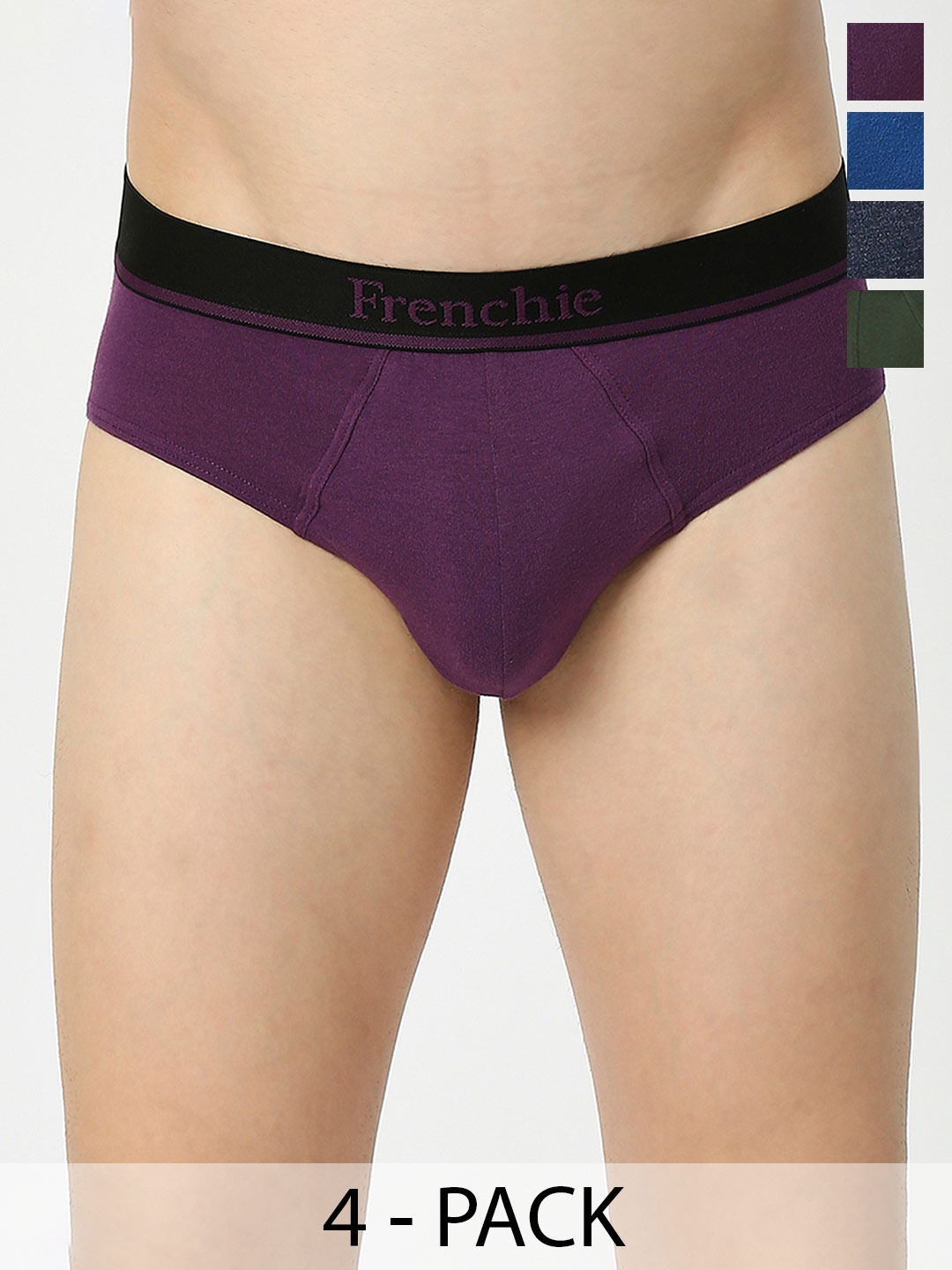 

FRENCHIE Pack Of 4 Assorted Basic Briefs- FR-MI-BF-ESNTL-2X5-XL-PO4, Beige