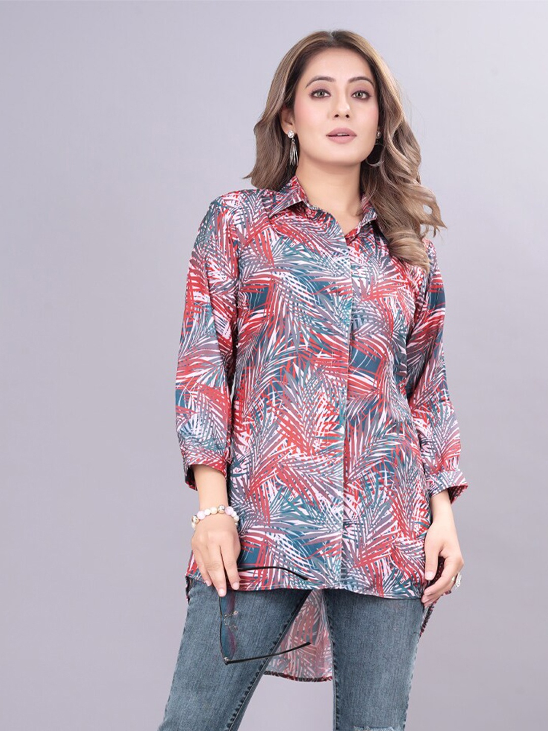 

Suktam Trendz Premium Floral Printed Spread Collar Casual Shirt, Maroon