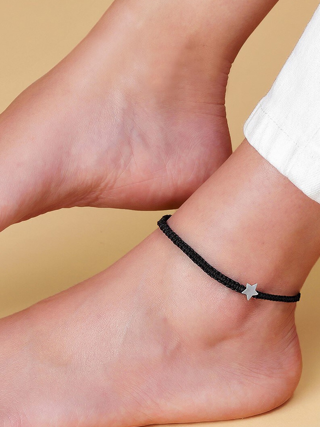 

Zavya Rhodium-Plated 925 Sterling Silver Beaded Anklet