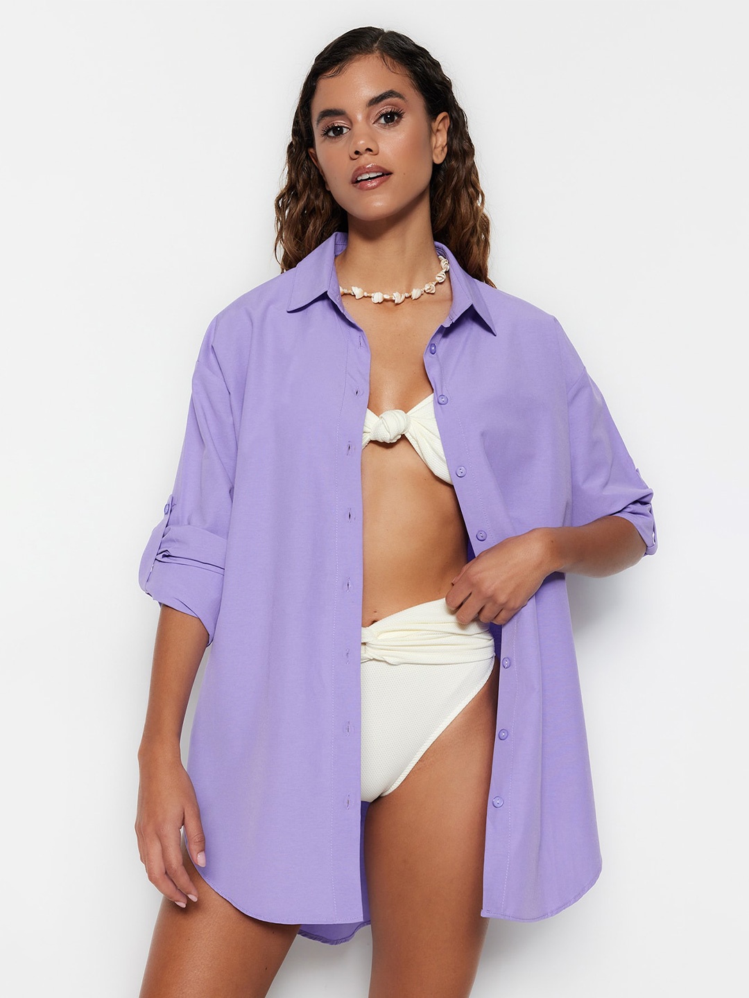 

Trendyol Regular Fit Casual Shirt, Purple