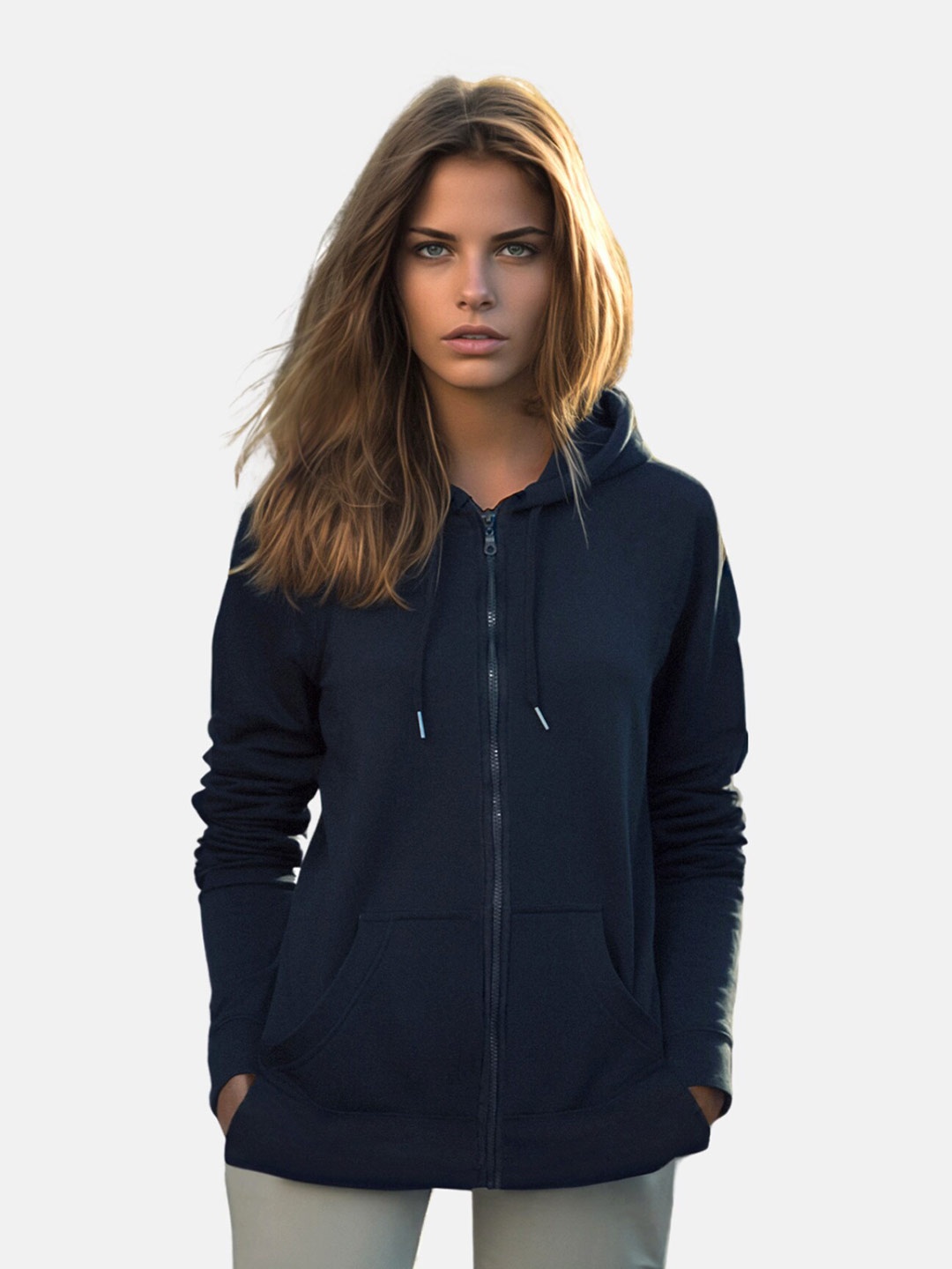 

Trendyol Long Sleeves Hooded Cotton Front-Open Sweatshirt, Na
