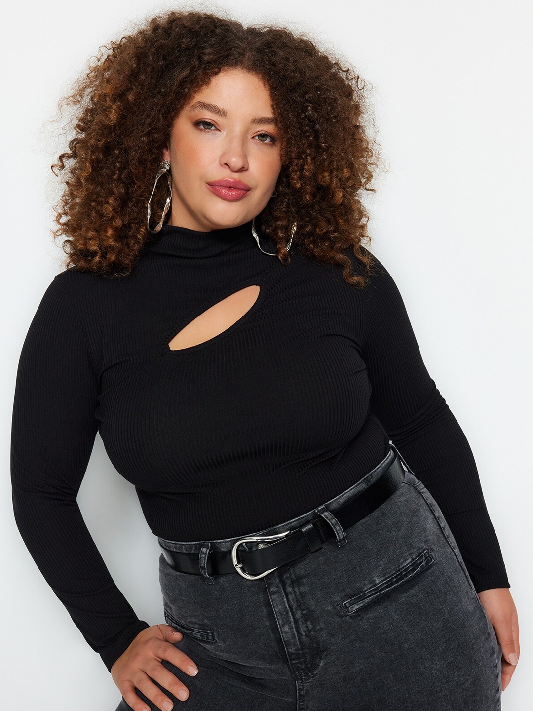 

Trendyol High Neck Long Sleeves Top, Na