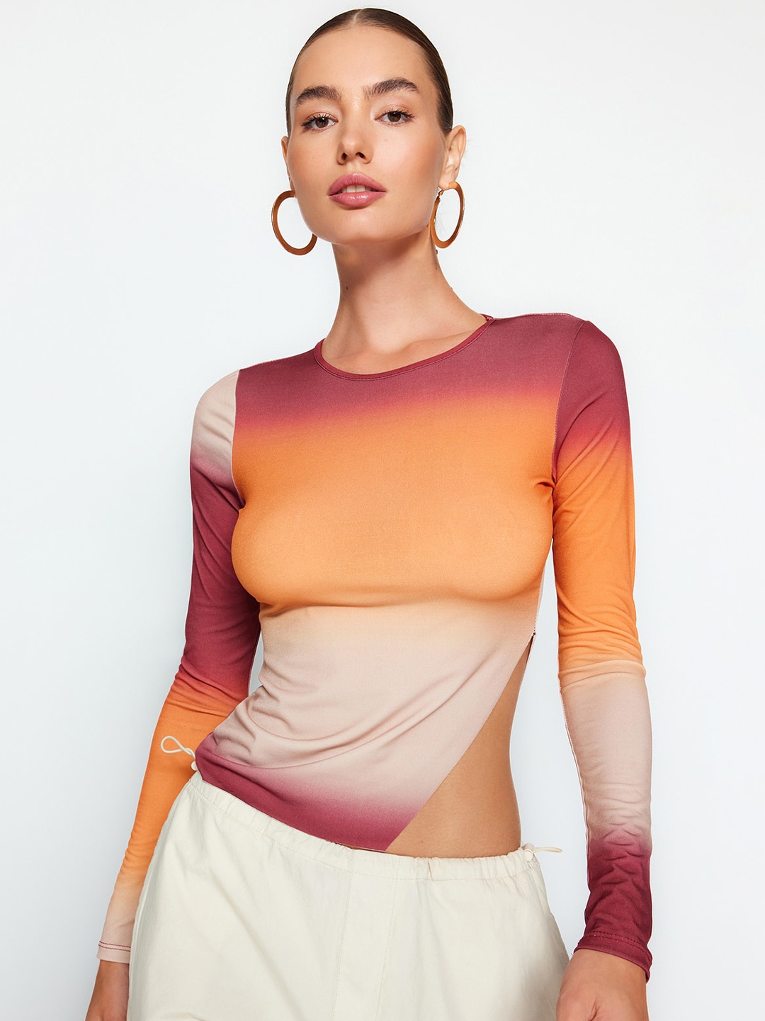 

Trendyol Round Neck Crop Top, Na