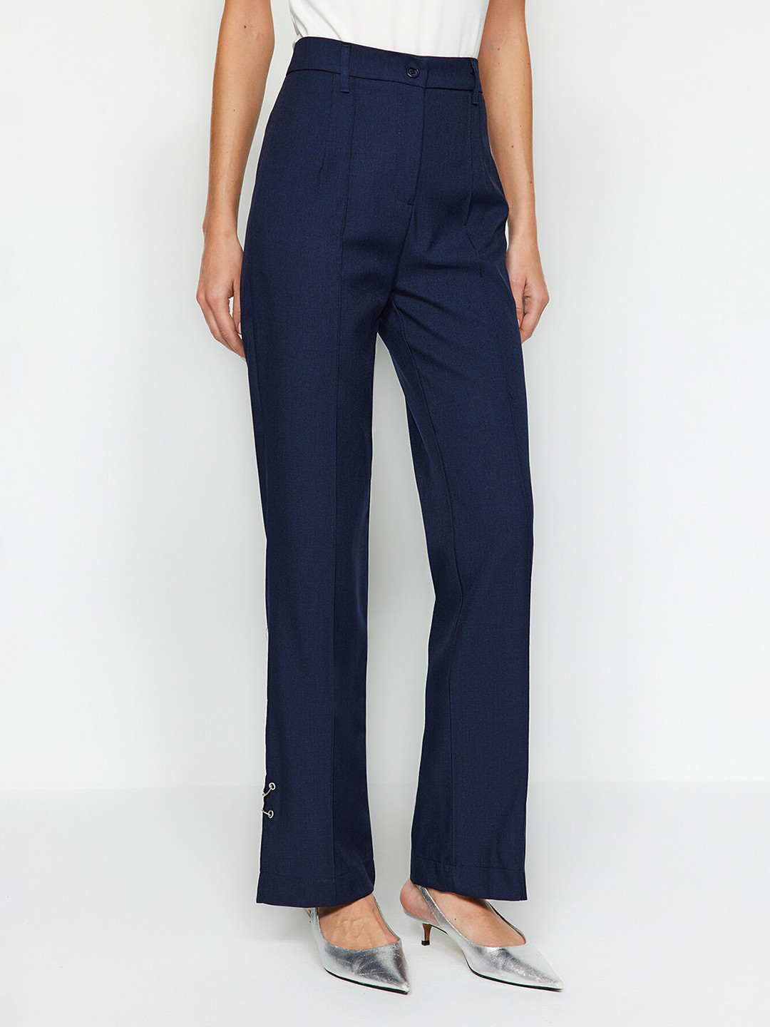 

Trendyol Women Mid-Rise Formal Trousers, Blue