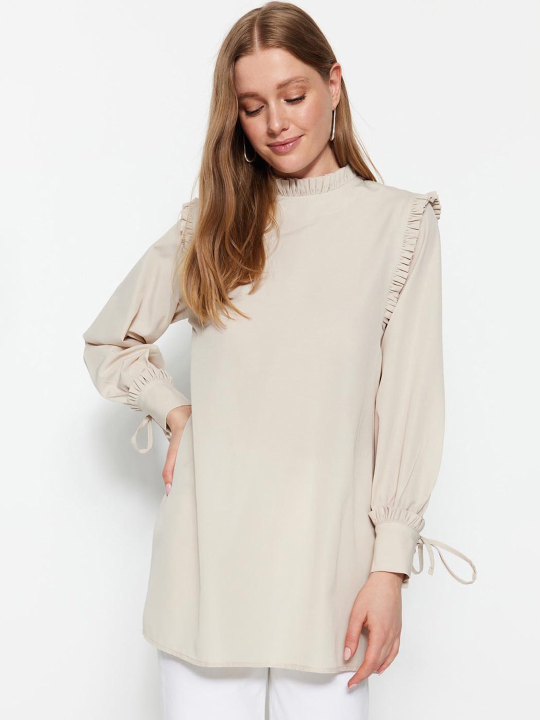 

Trendyol High Neck Tunic, Beige