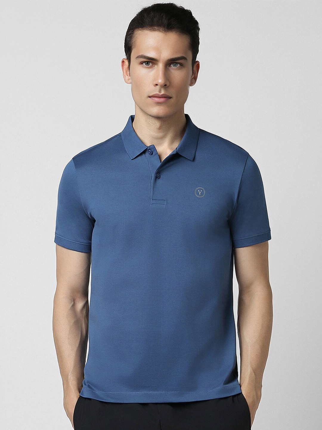 

Van Heusen Flex Polo Collar Short Sleeves Cotton Regular T-shirt, Blue