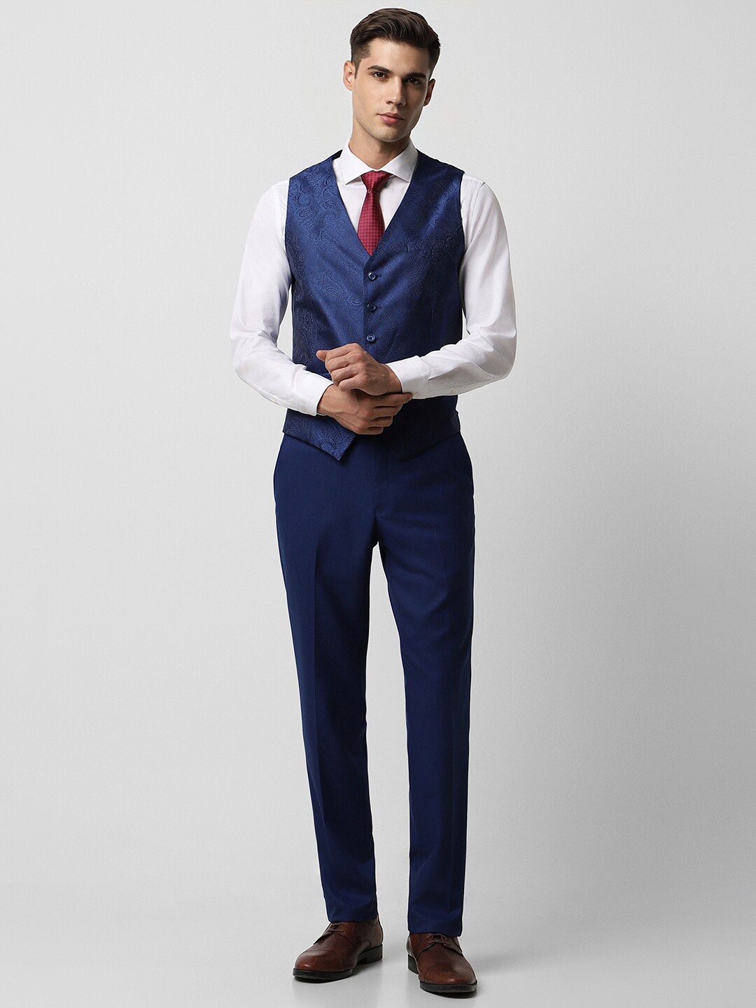 

Van Heusen Slim-Fit Single-Breasted Three-Piece Formal Suit, Blue