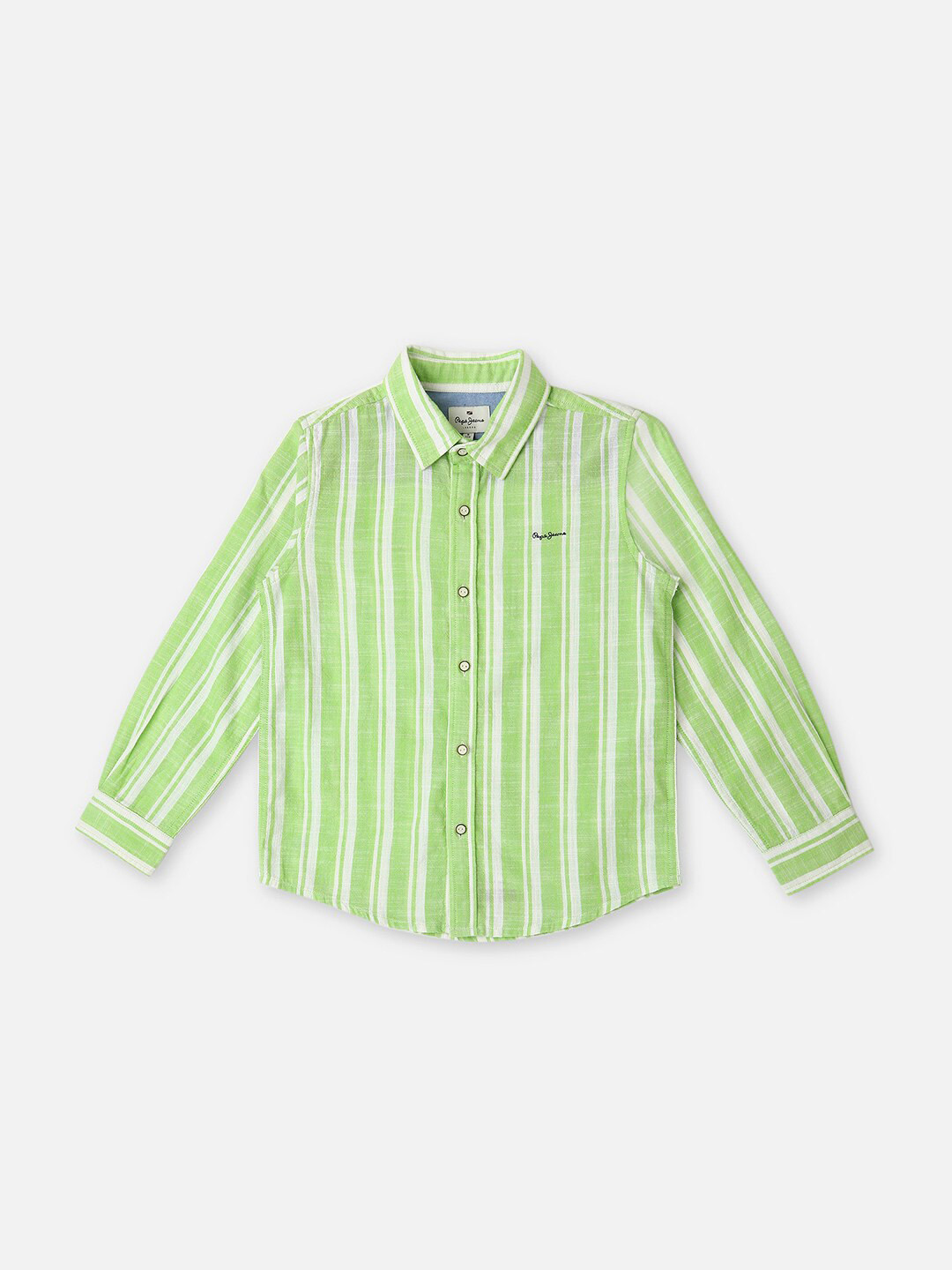 

Pepe Jeans Boys Cotton Striped Casual Shirt, Green