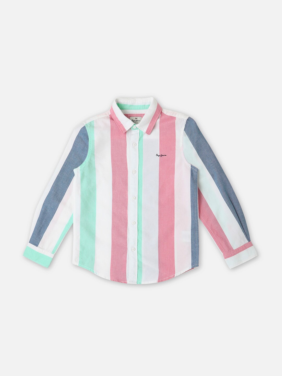 

Pepe Jeans Boys Vertical Striped Cotton Casual Shirt, White
