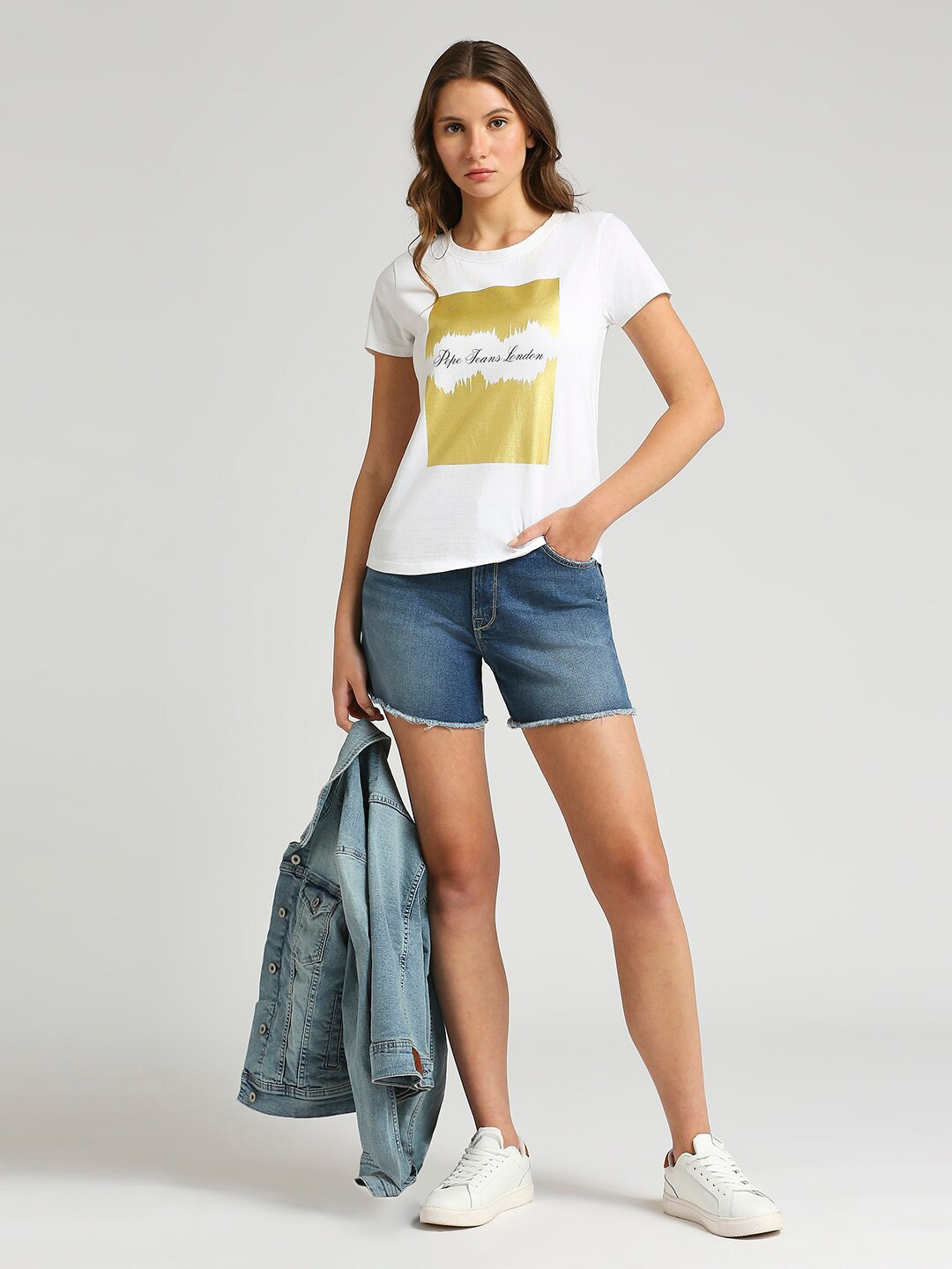 

Pepe Jeans Typography Printed Pure Cotton T-shirt, White