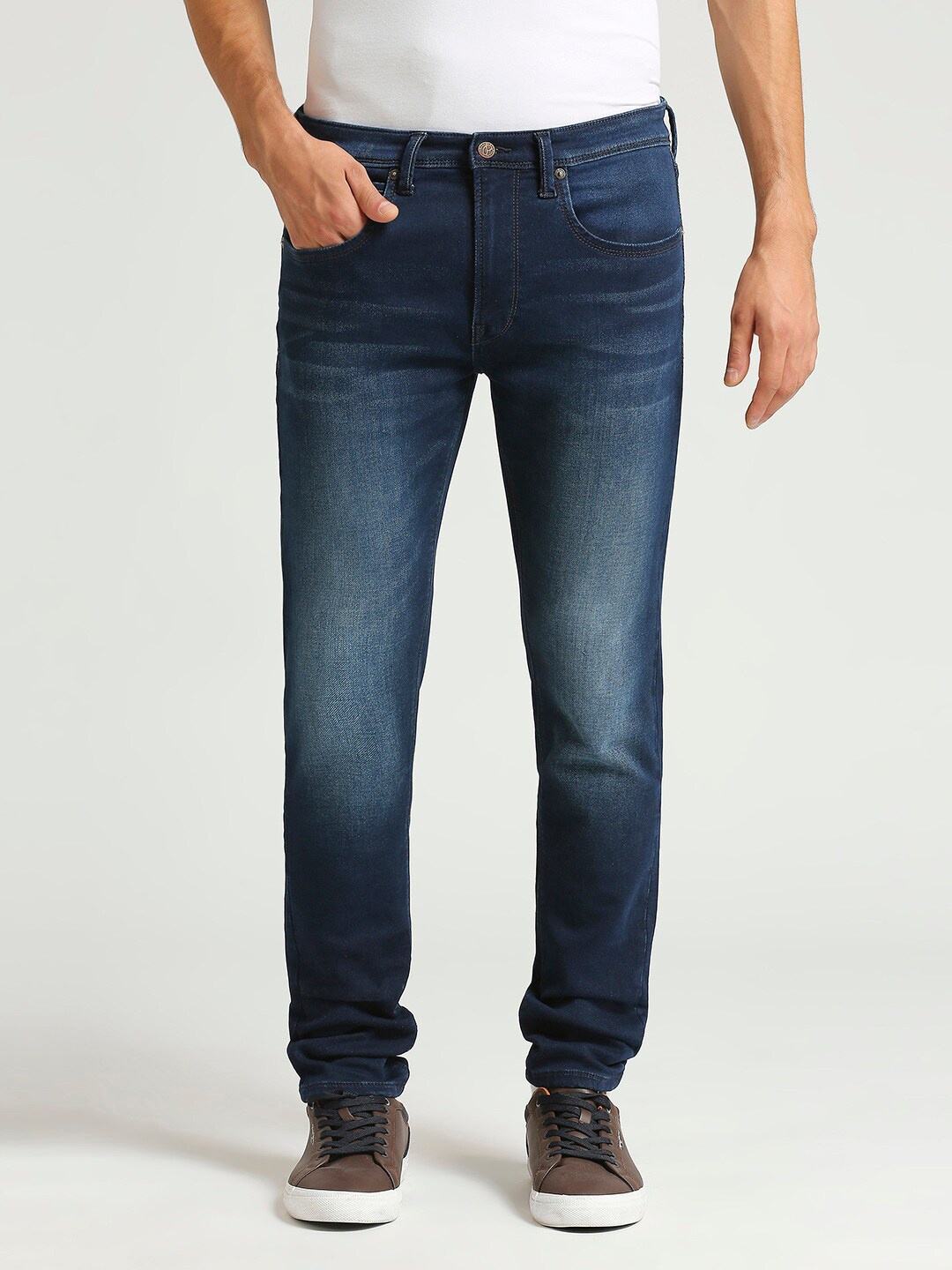 

Pepe Jeans Men Skinny Fit Clean Look Stretchable Jeans, Blue