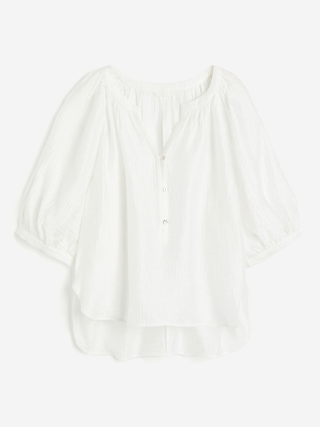 

H&M Crinkled Blouse, White