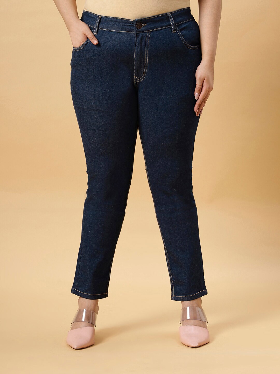 

ZUSH Women Plus Size Comfort Stretchable Jeans, Blue