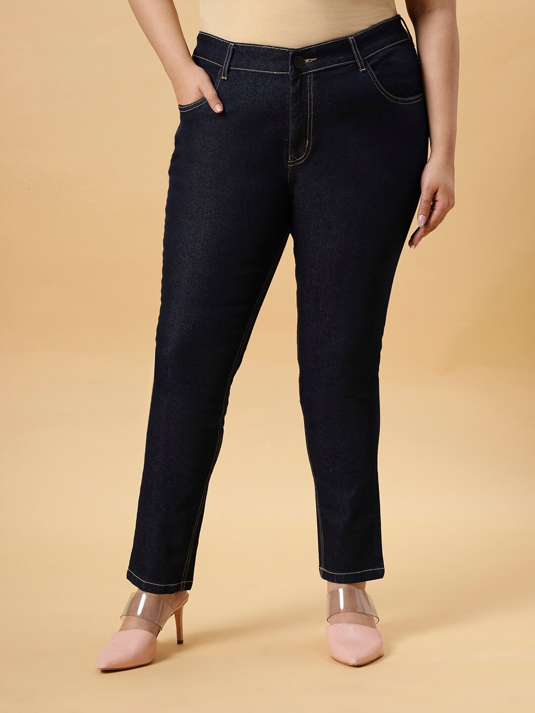 

ZUSH Women Plus Size Comfort Stretchable Jeans, Blue