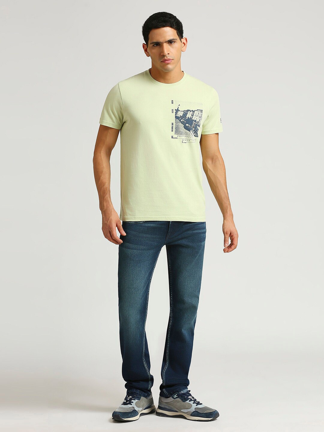 

Pepe Jeans Graphic Printed Pure Cotton Slim Fit Pure Cotton T-shirt, Green