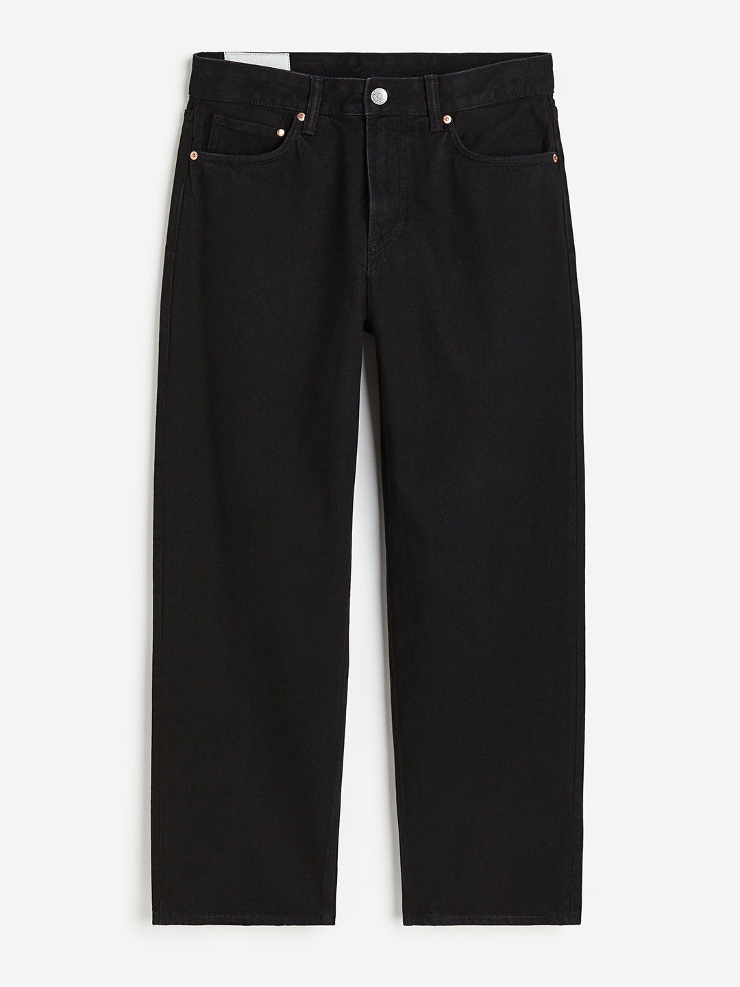 

H&M Men Pure Cotton Loose Jeans, Black