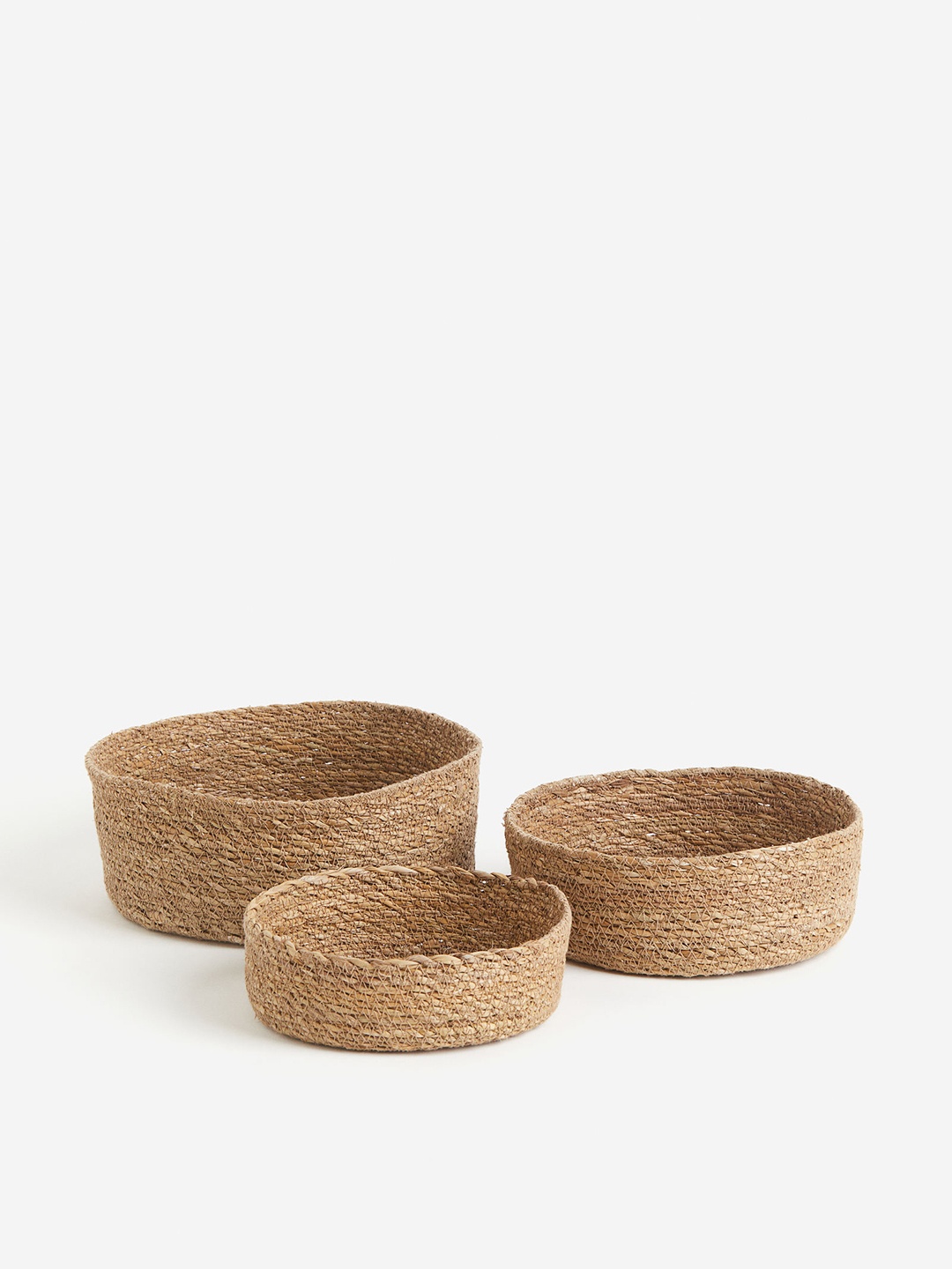 

H&M 3-Pack Seagrass Storage Baskets, Beige