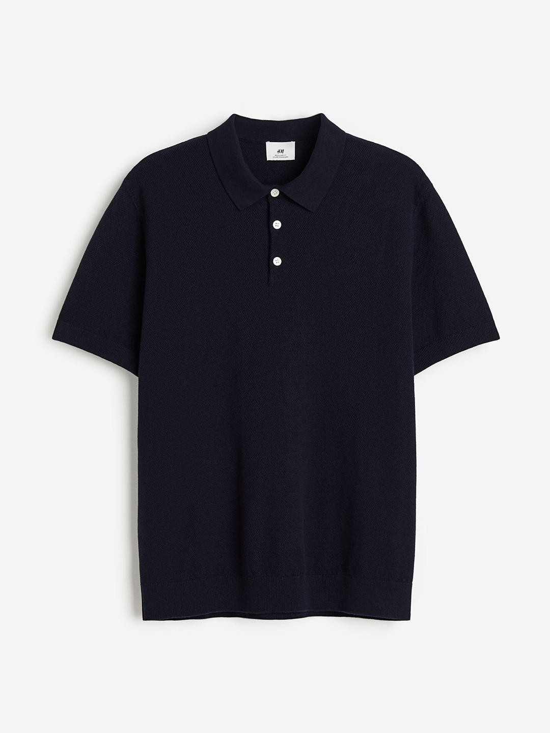 

H&M Pure Cotton Regular Fit Polo Shirt, Navy blue