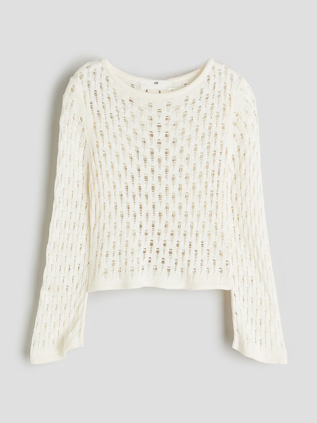 

H&M Girls Hole-Knit Jumper, White