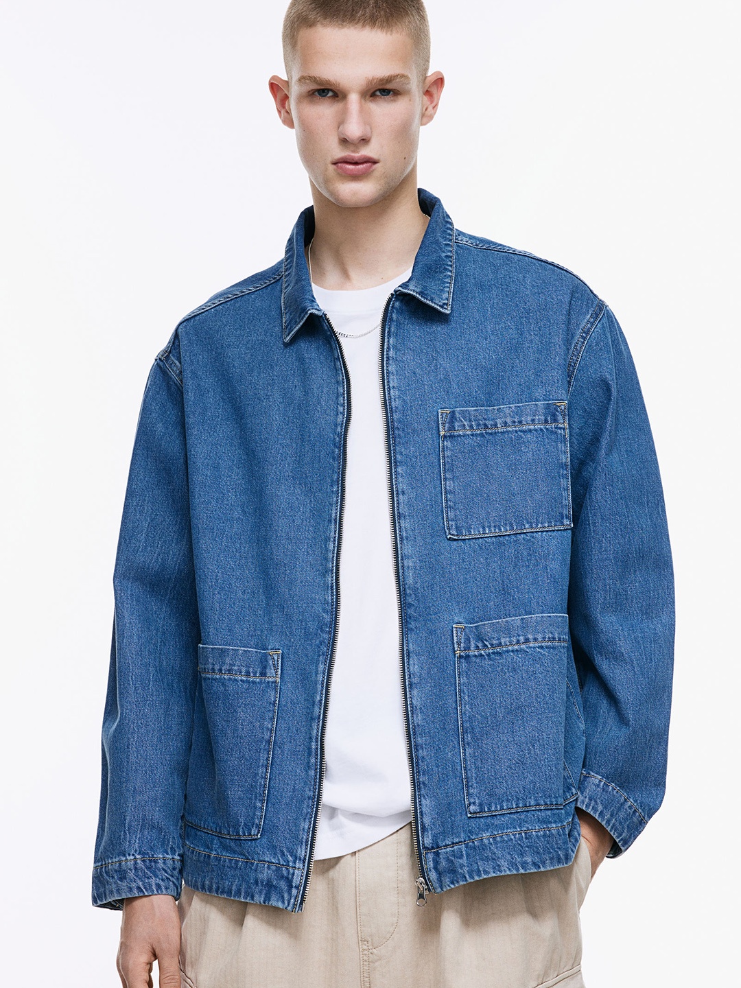 

H&M Regular Fit Denim Overshirt, Blue