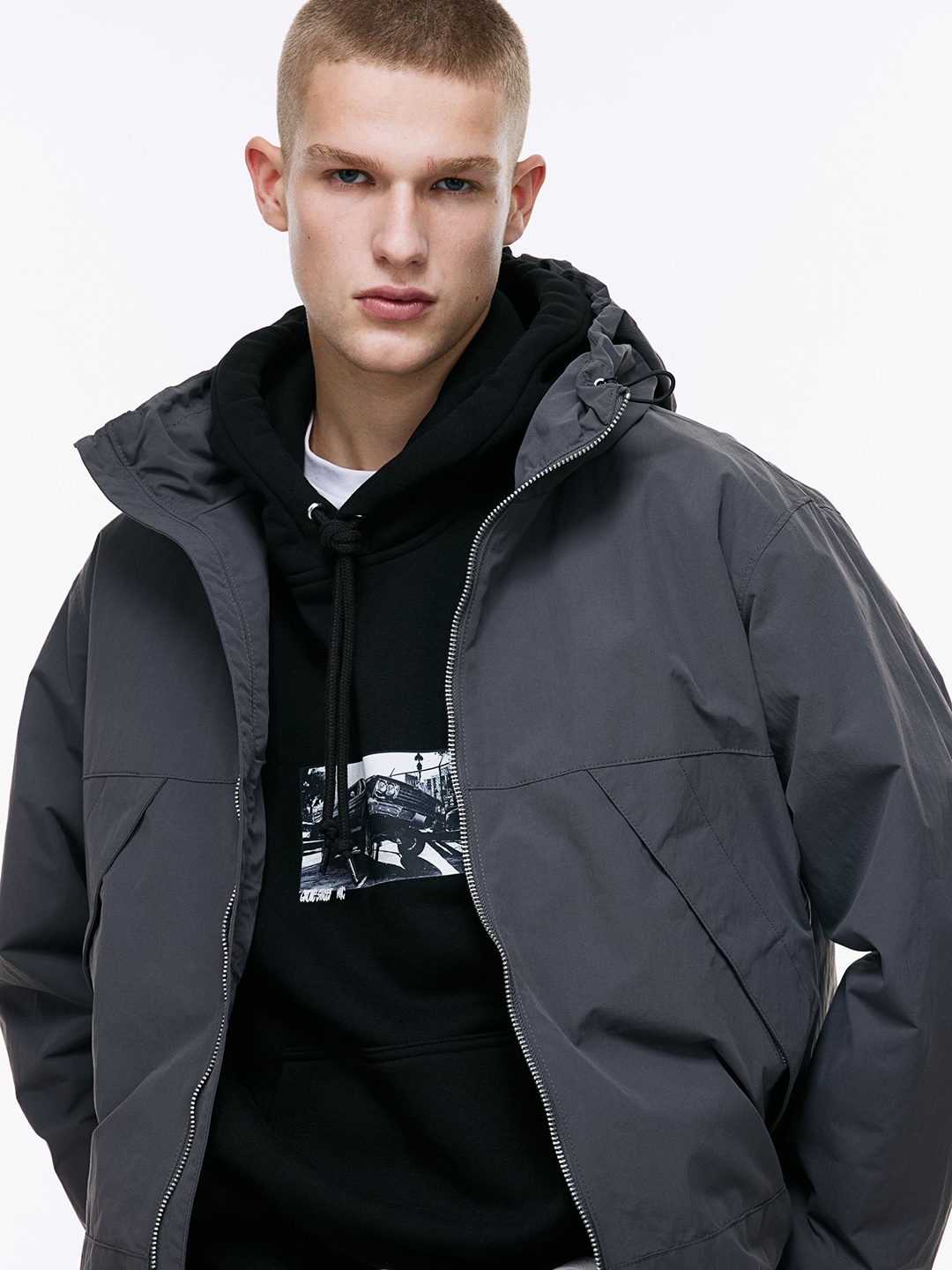 

H&M Water-Repellent Windbreaker, Grey