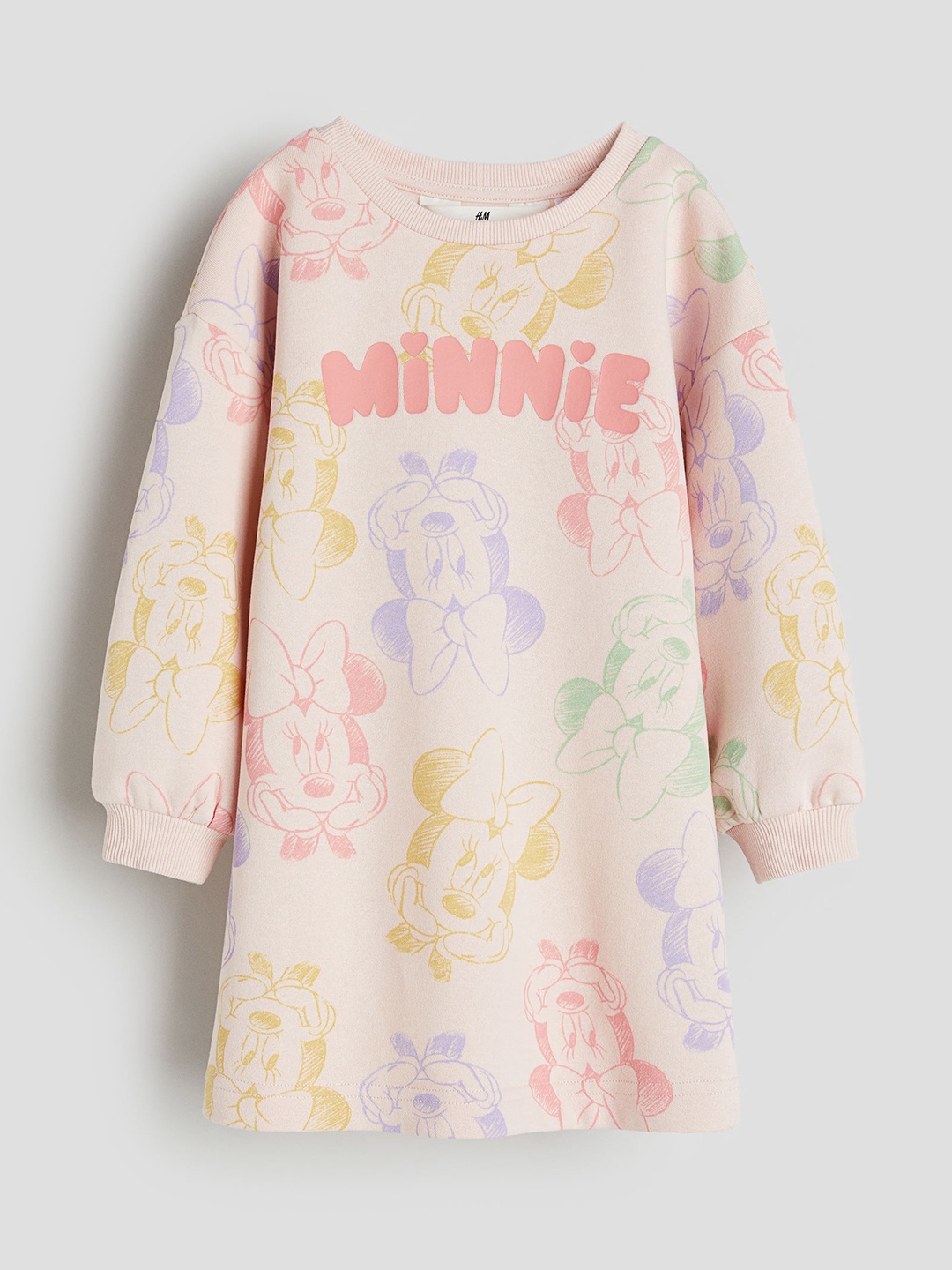 

H&M Girls Minnie Mouse Printed Sweatshirt Dress, Pink