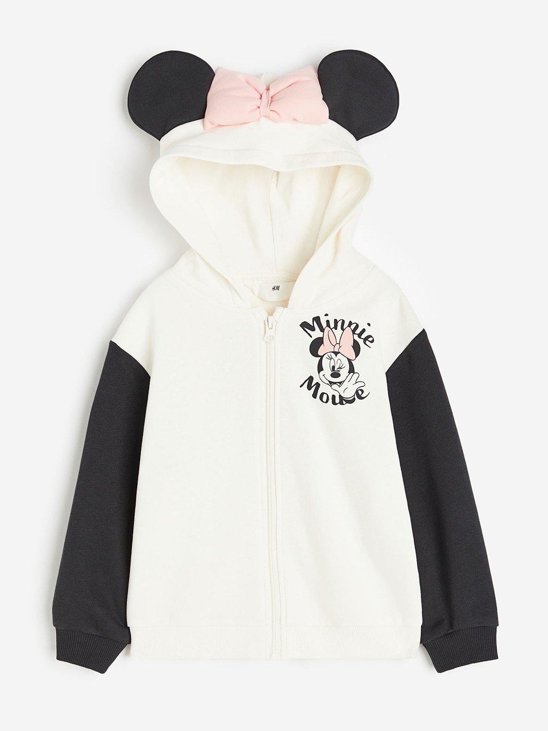 

H&M Girls Printed Zip-Through Hoodie, White