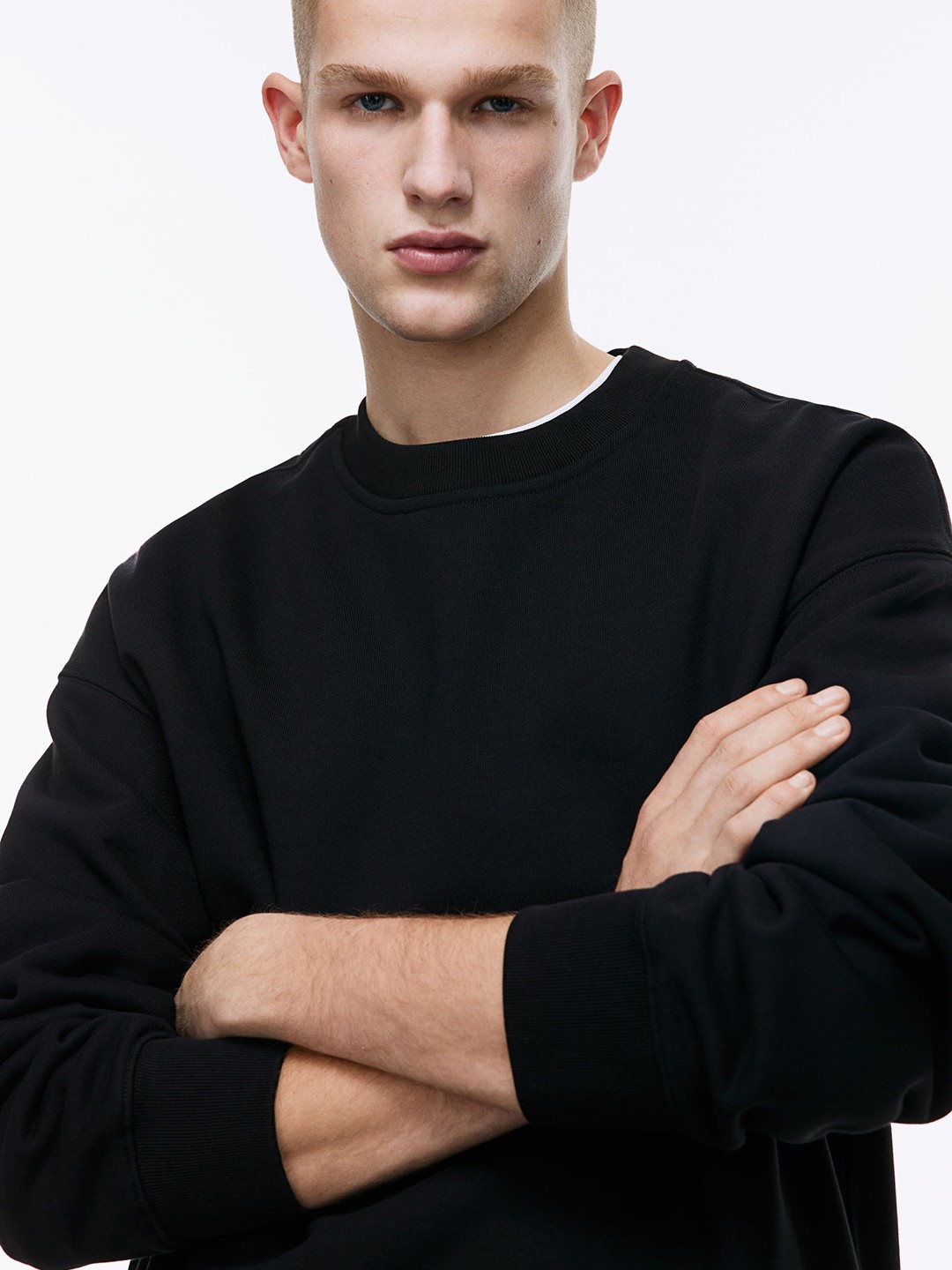 

H&M Oversized Fit Cotton Sweatshirt, Black