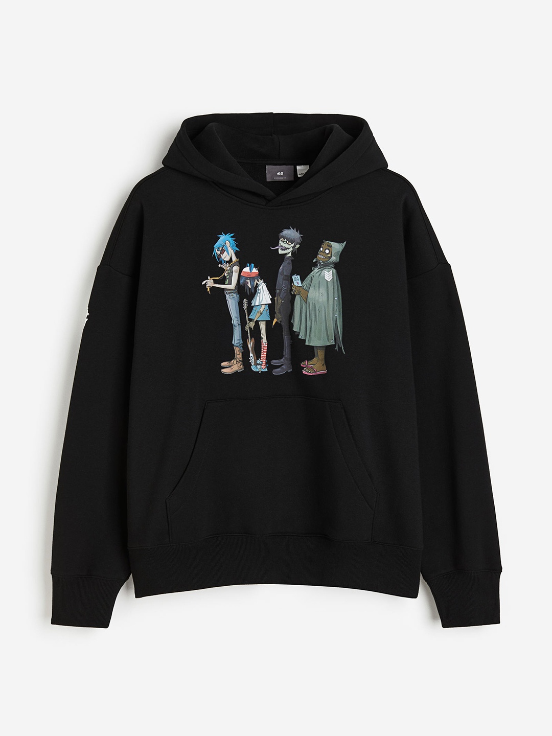 

H&M Oversized Fit Printed Hoodie, Black