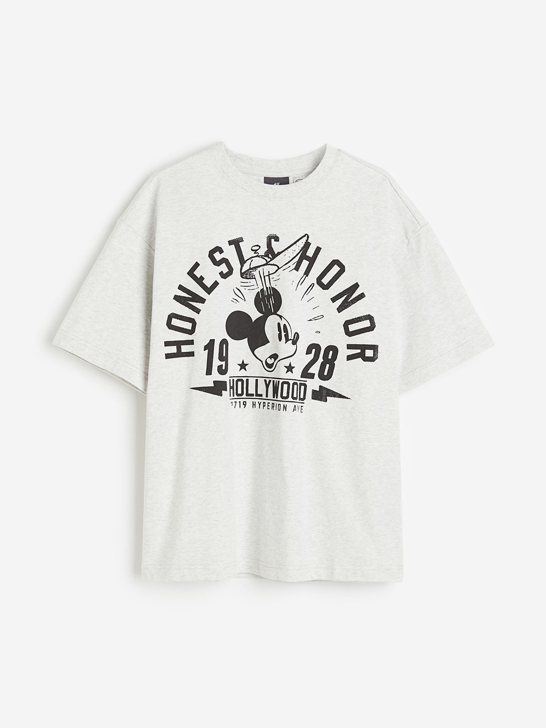 

H&M Pure Cotton Oversized Fit T-Shirt, Grey
