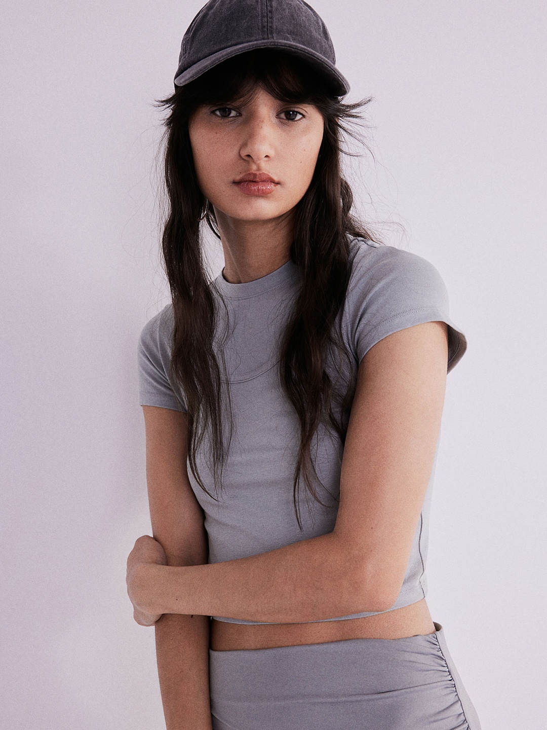 

H&M Seam-Detail T-shirt, Grey
