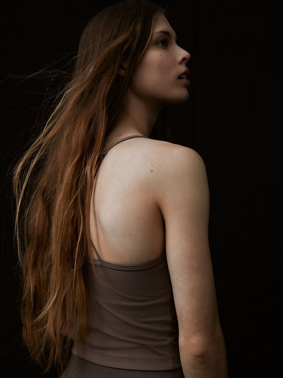 

H&M Drymove Cropped Sports Vest Top, Brown