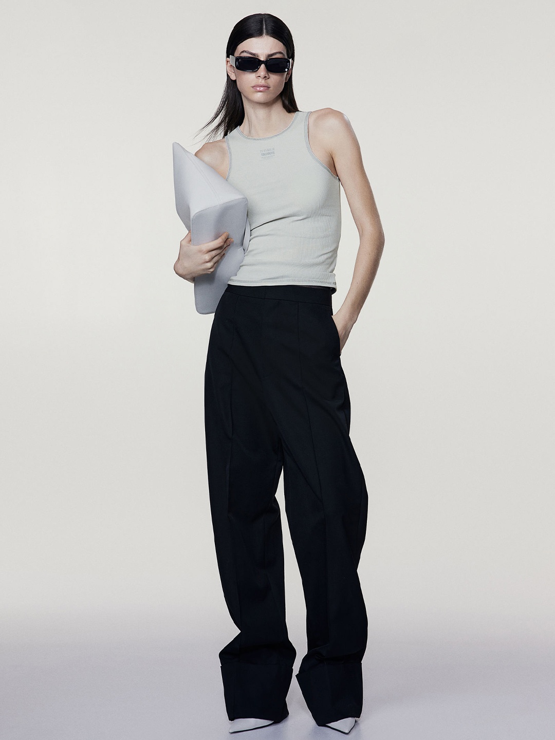 

H&M Ribbed Vest Top, Grey