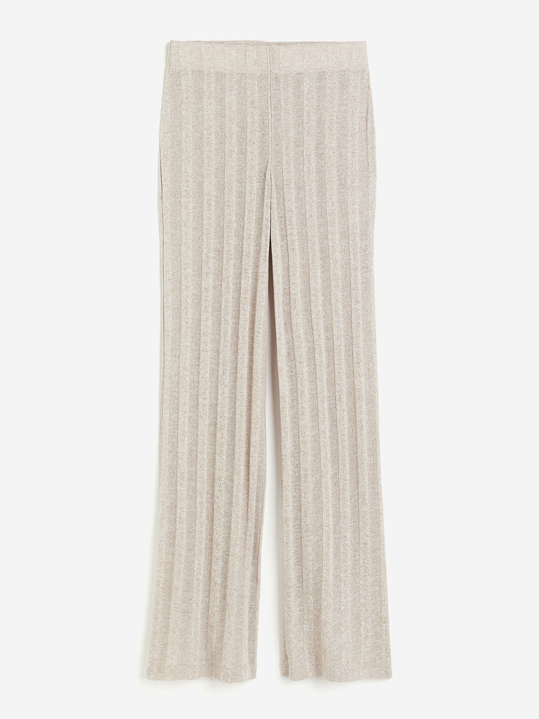 

H&M Women Rib-Knit Trousers, Beige