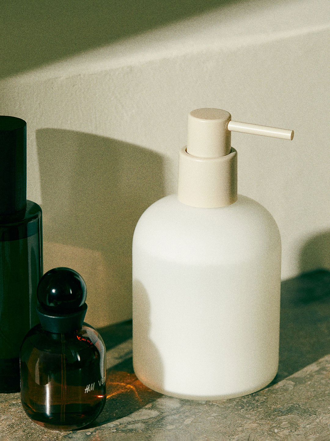 

H&M White Glass Soap Dispenser