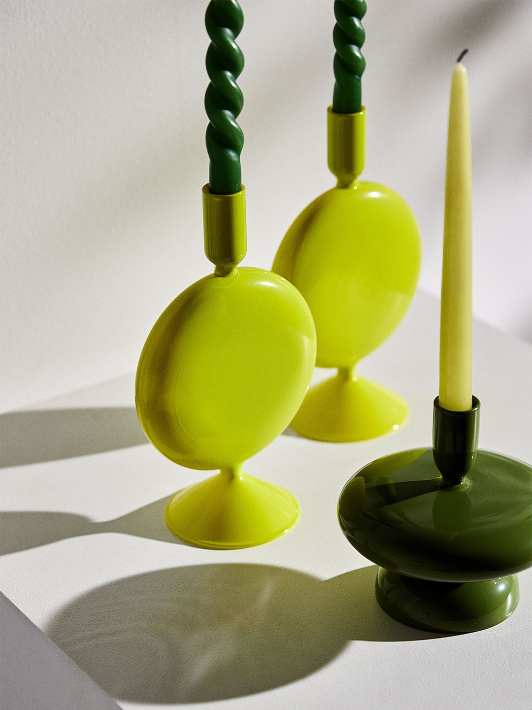 

H&M Green Glass Candlestick
