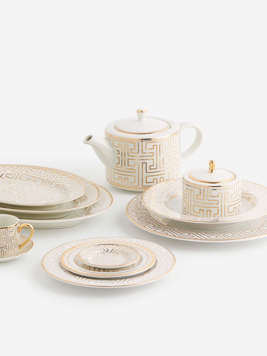 

H&M White & Golden Porcelain Side Plate