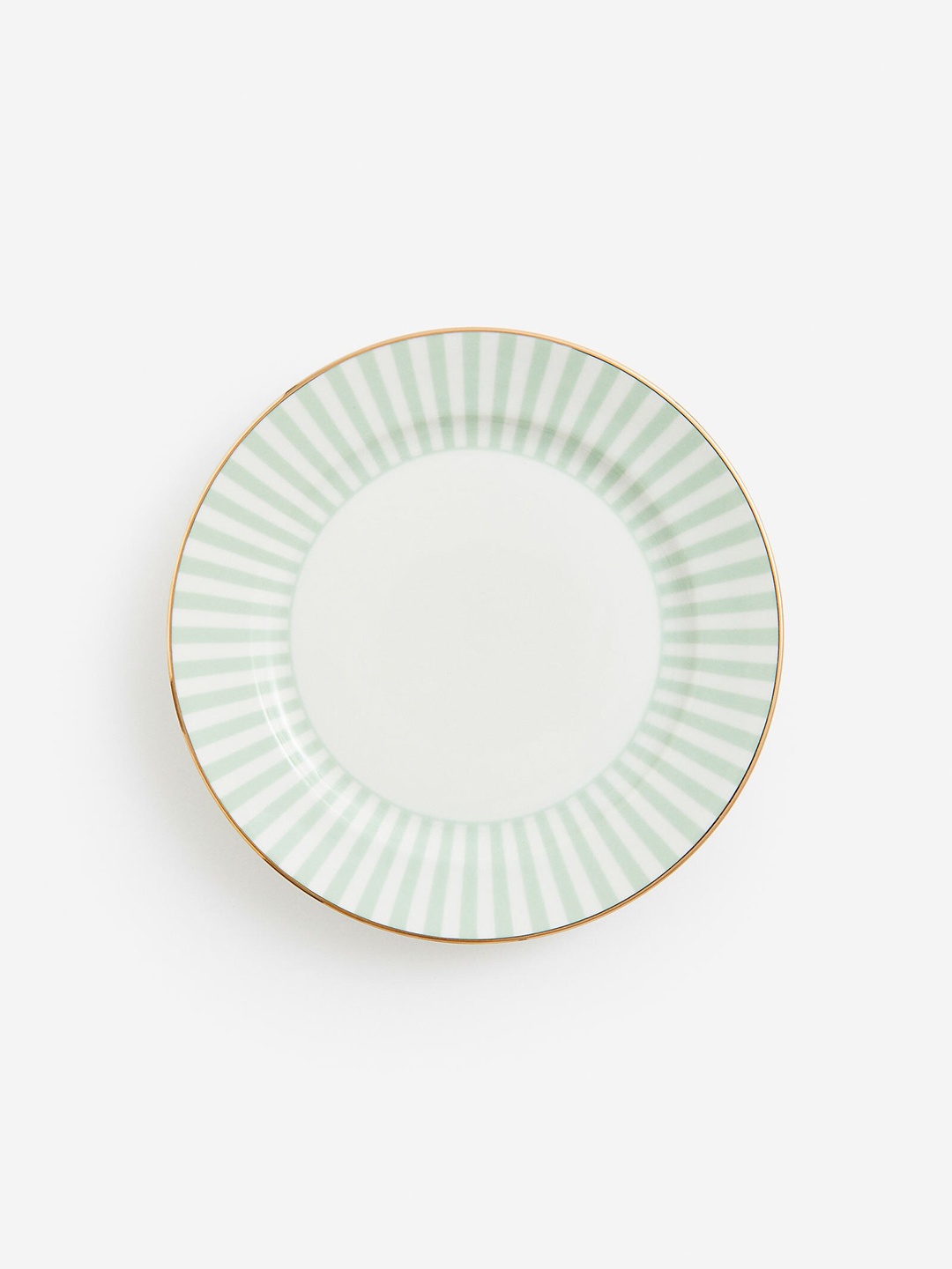 

H&M White & Green Porcelain Medium Plate