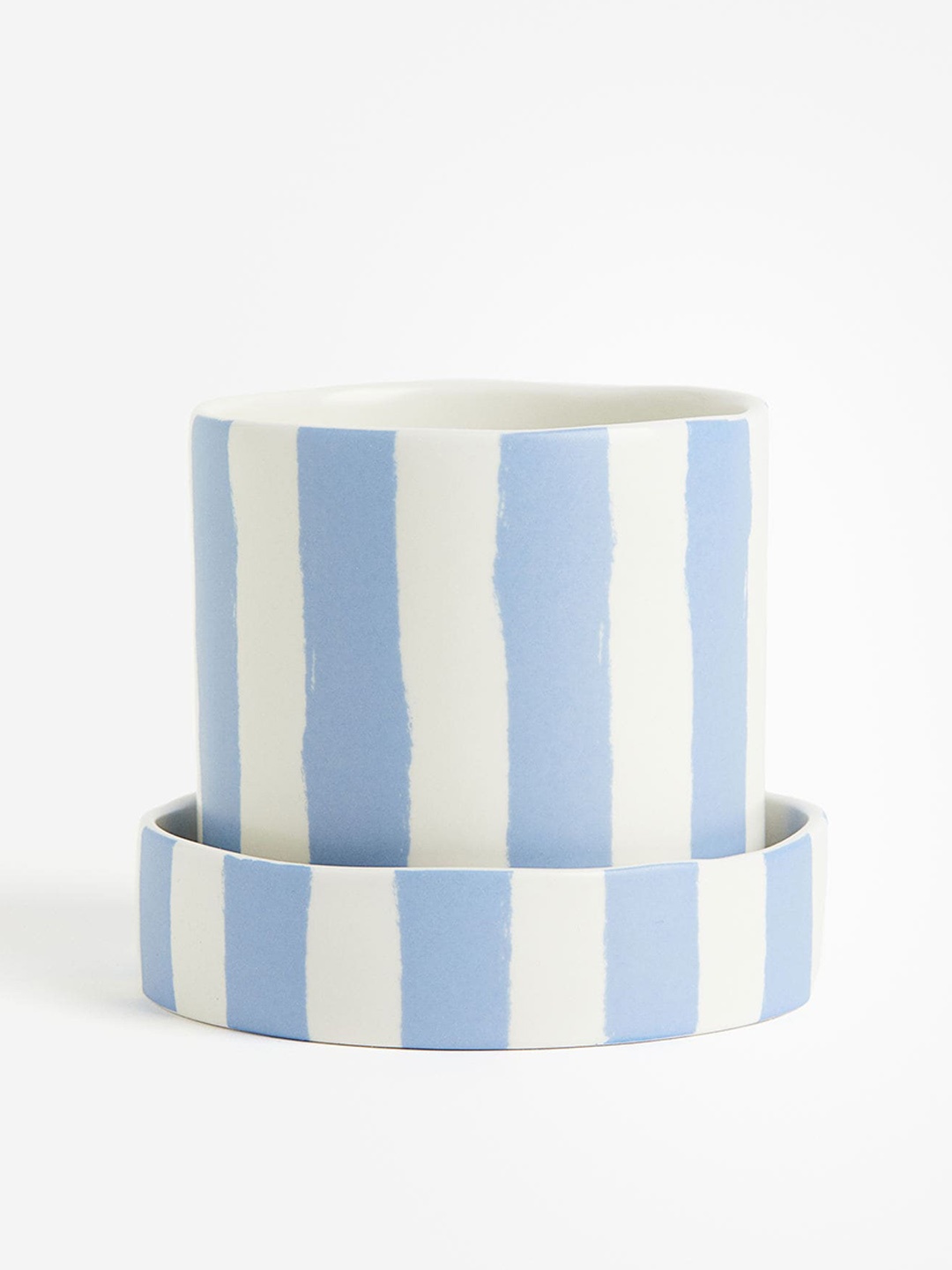 

H&M Blue & White Patterned Plant Pot & Saucer