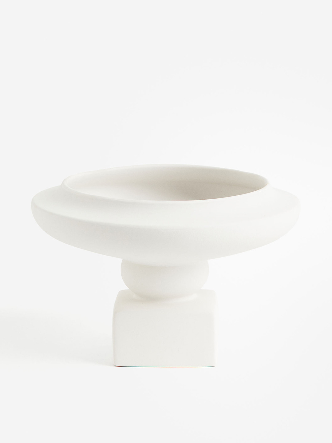 

H&M White Stoneware Pedestal Bowl