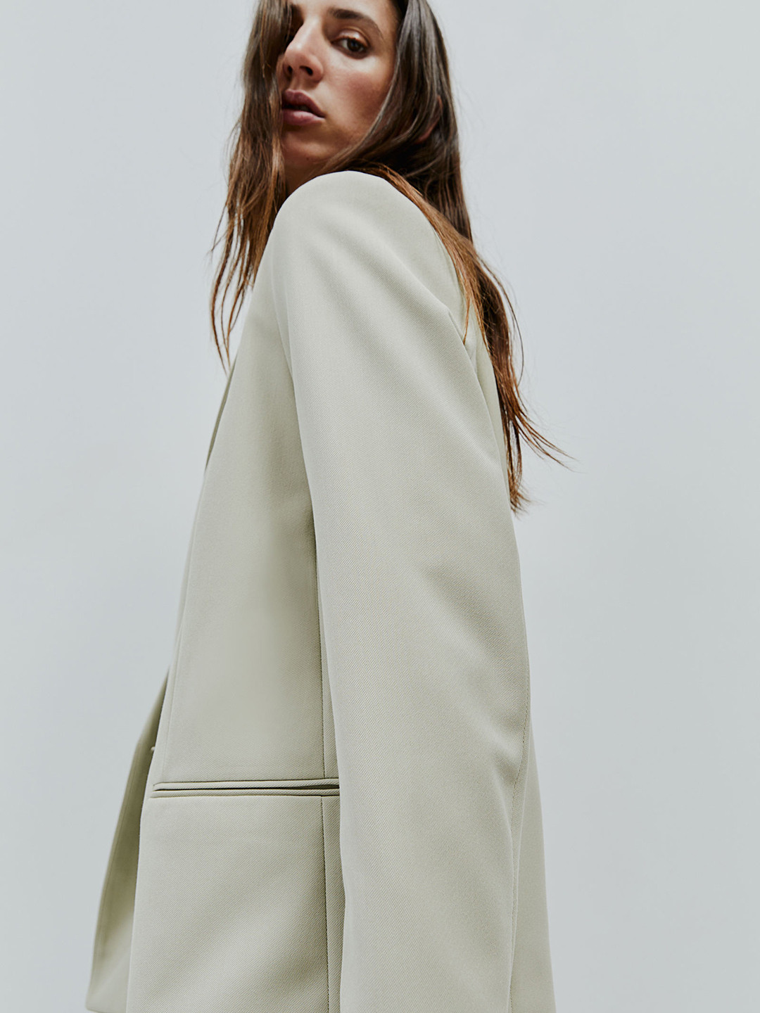 

H&M Double-Breasted Blazer, Green