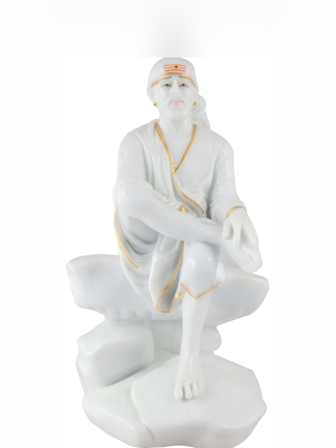 

krishnagallery1 White & Gold Toned Religious Sai Baba Idol Showpiece