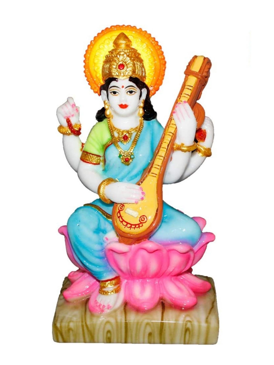

krishnagallery1 White & Gold Toned Religious Idol Showpiece