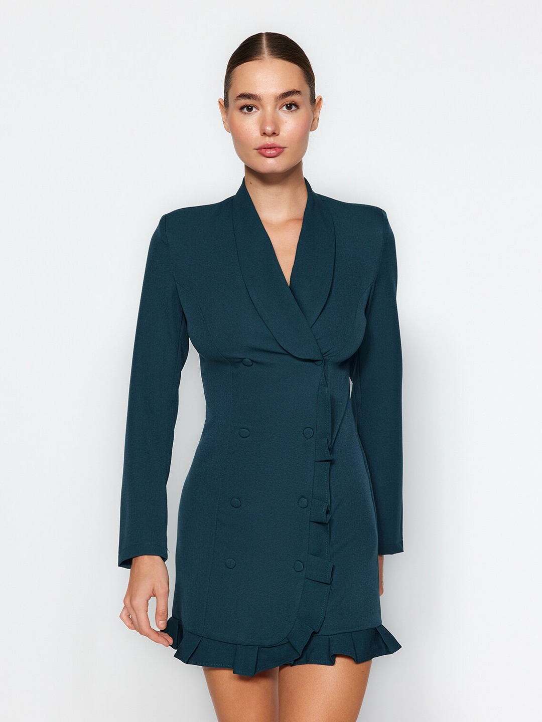 

Trendyol V-Neck Mini Wrap Dress, Green