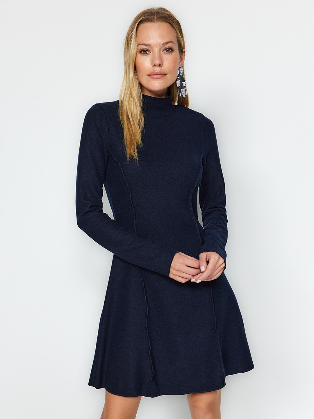 

Trendyol Round Neck Long Sleeves Fit & Flare Dress, Na