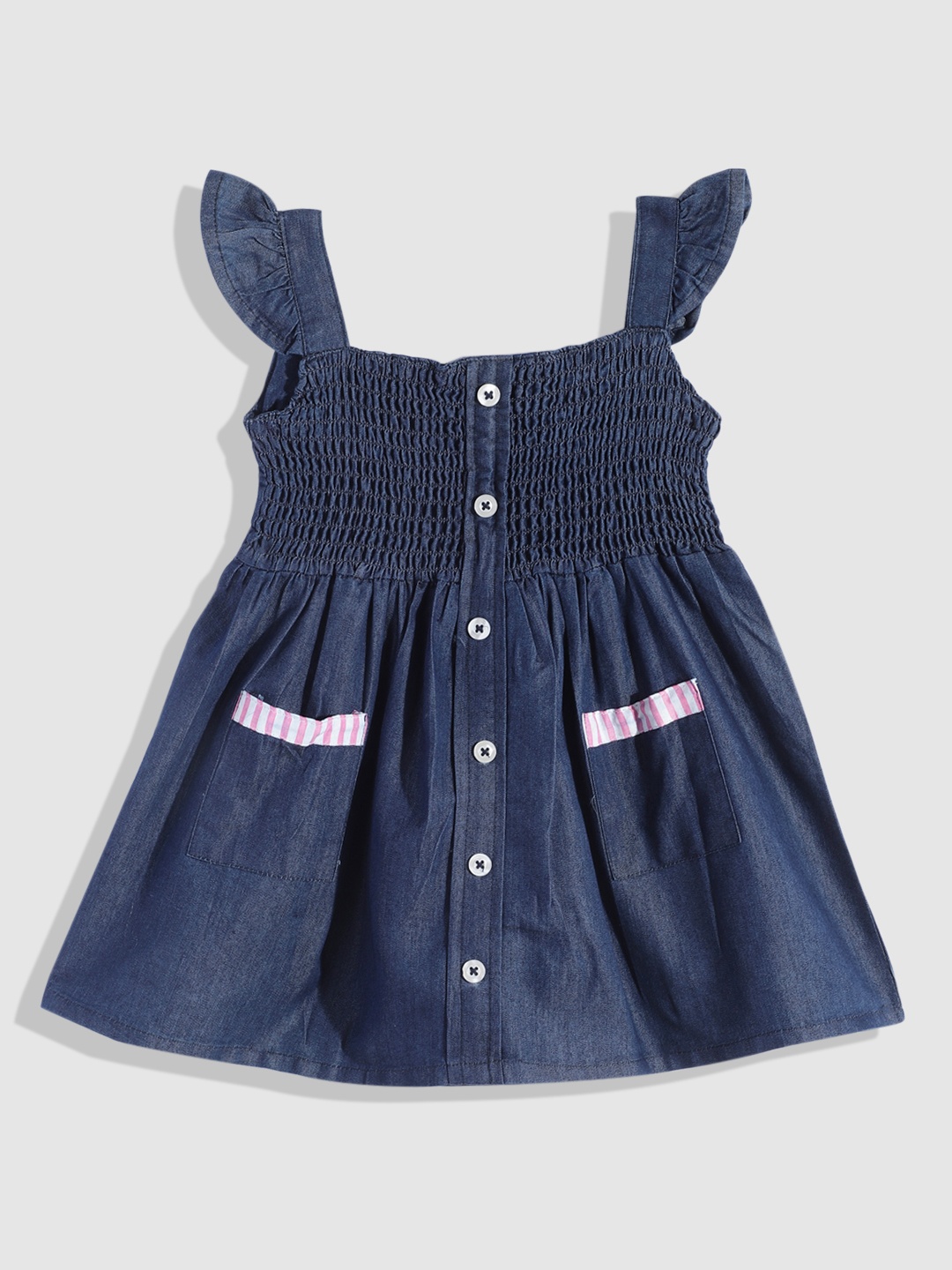 

YK Denim Fit & Flare Dress, Navy blue