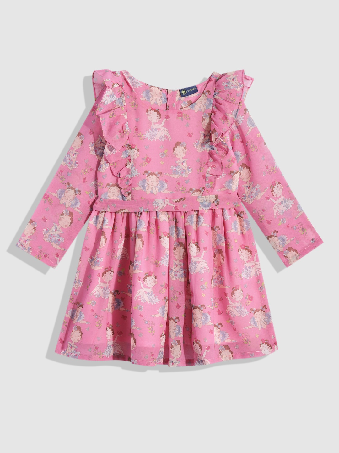 

YK Floral Print Fit & Flare Dress, Pink
