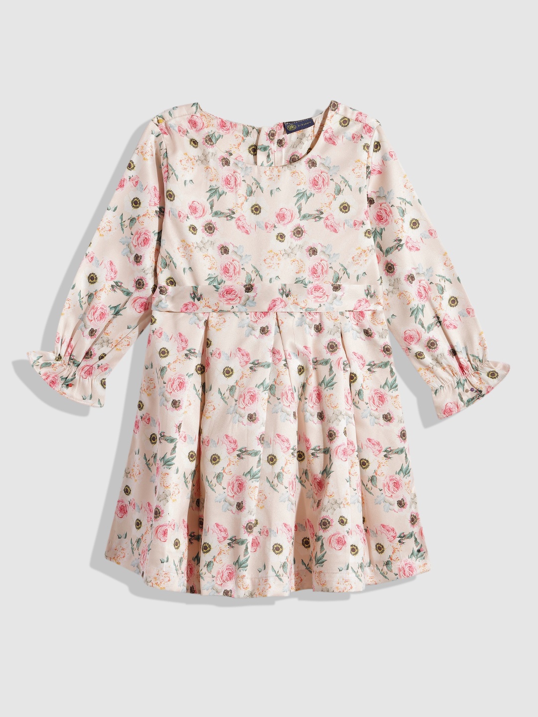 

YK Floral Print Puff Sleeves Fit & Flare Dress, Cream